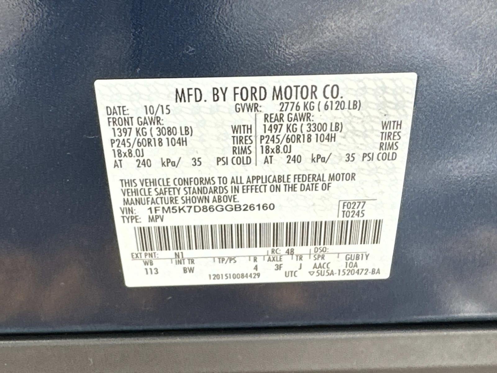 2016 Ford Explorer FWD 4dr XLT