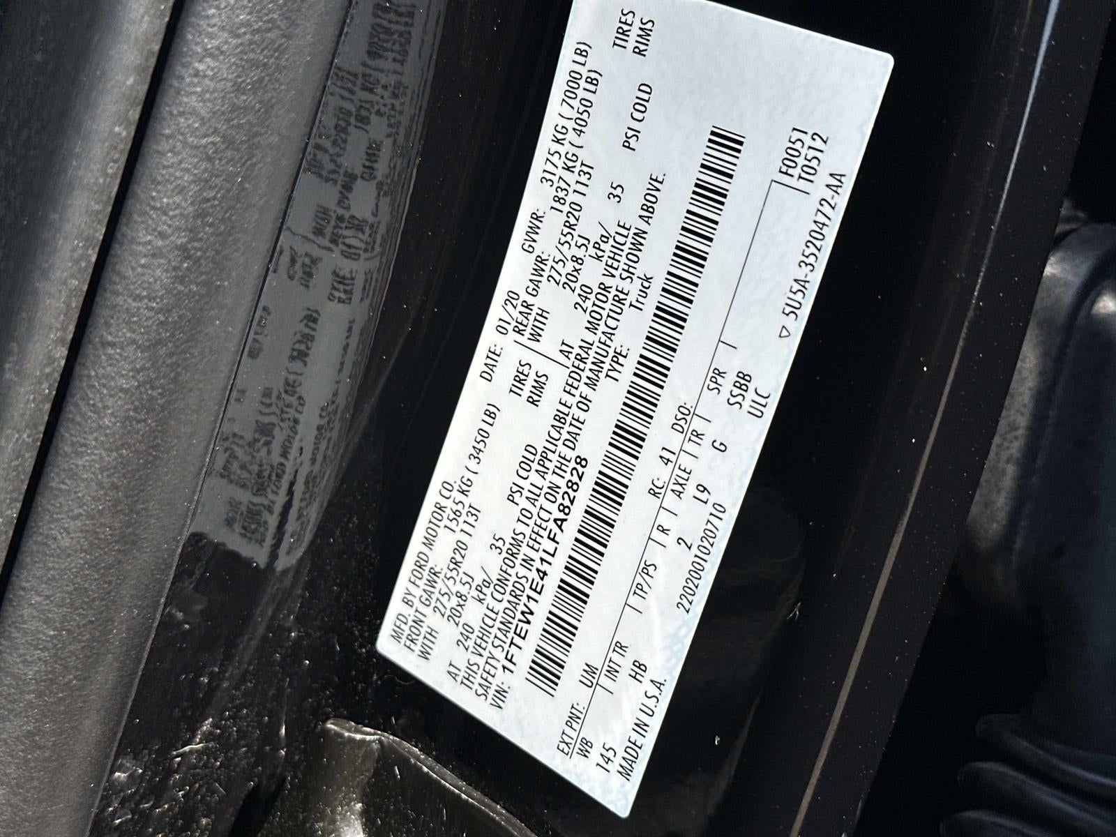 2020 Ford F-150 LARIAT 4WD SuperCrew 5.5' Box