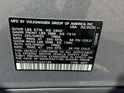 2026 Volkswagen Atlas Cross Sport 2.0T SEL R-Line Black 4MOTION