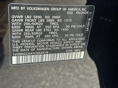 2026 Volkswagen Atlas 2.0T SEL 4MOTION