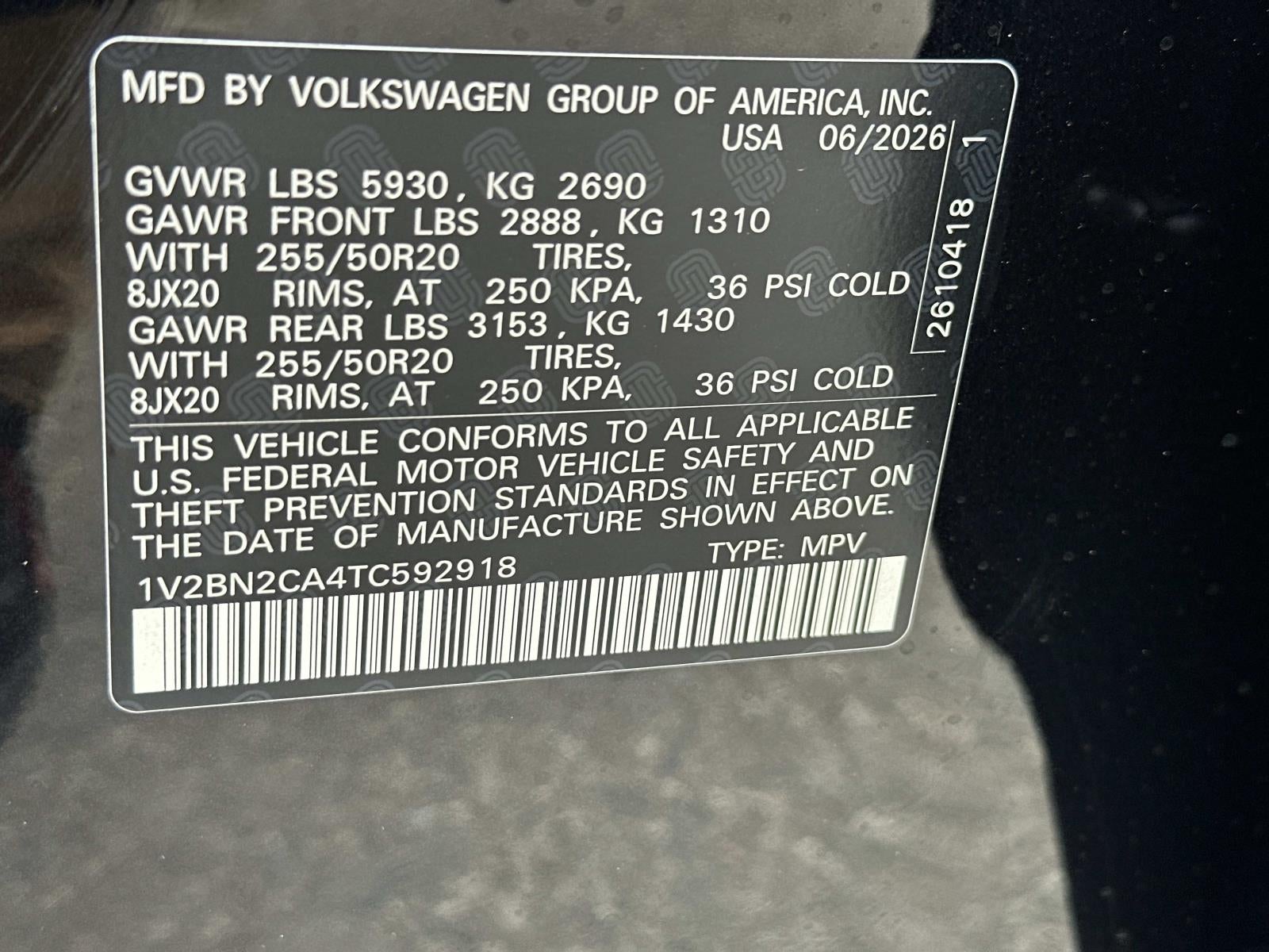 2026 Volkswagen Atlas 2.0T SEL 4MOTION