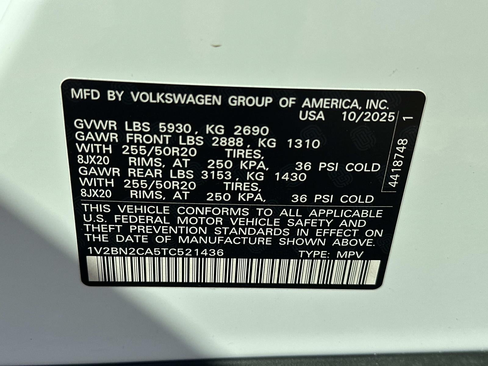 2026 Volkswagen Atlas 2.0T SEL 4MOTION