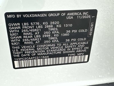 2026 Volkswagen Atlas Cross Sport 2.0T SEL Premium R-Line 4MOTION