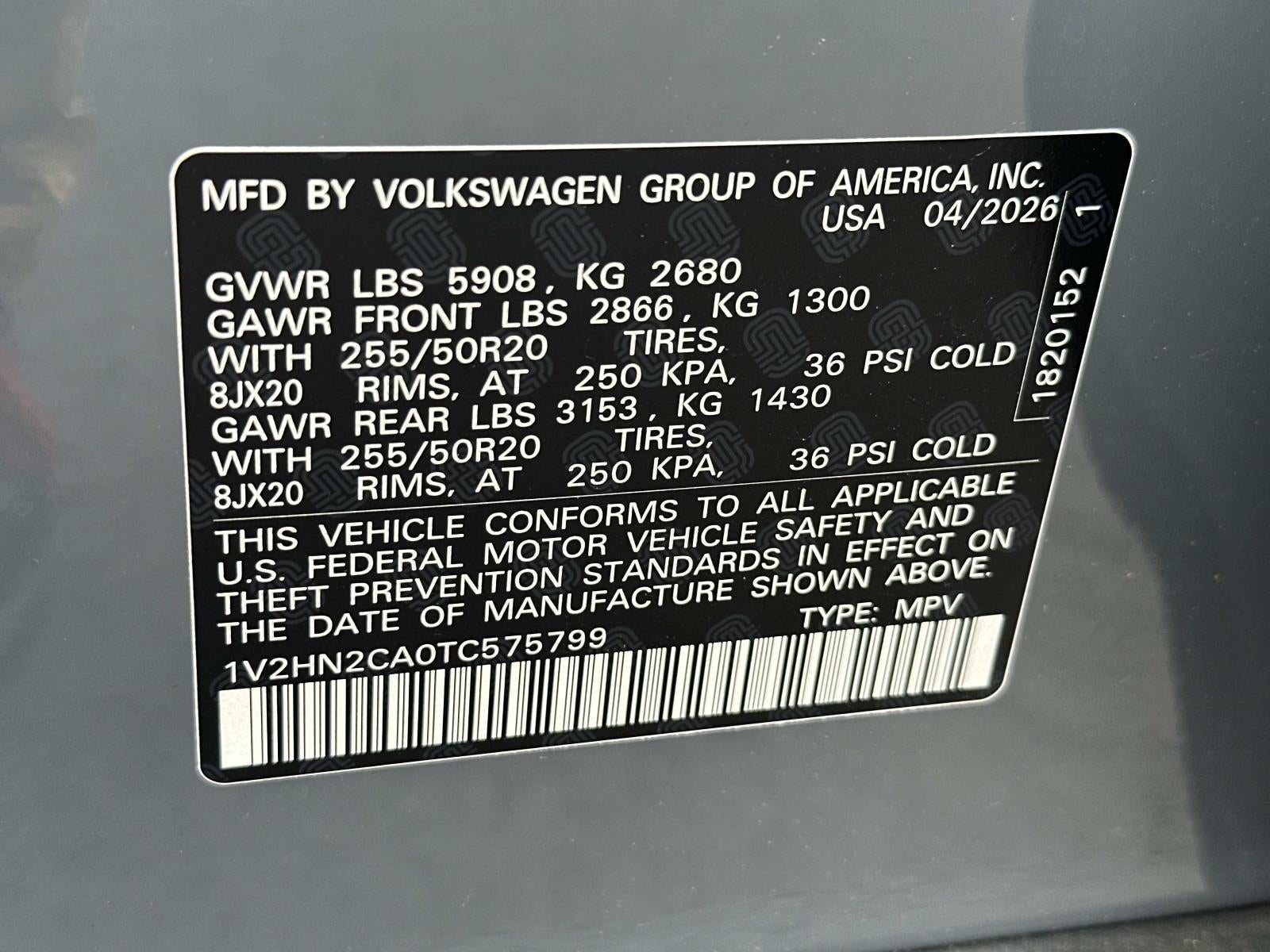 2026 Volkswagen Atlas 2.0T SE W/TECHNOLOGY