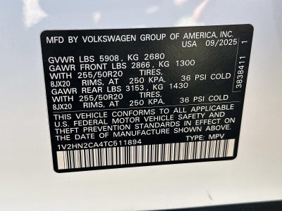 2026 Volkswagen Atlas 2.0T SE w/Technology 4MOTION