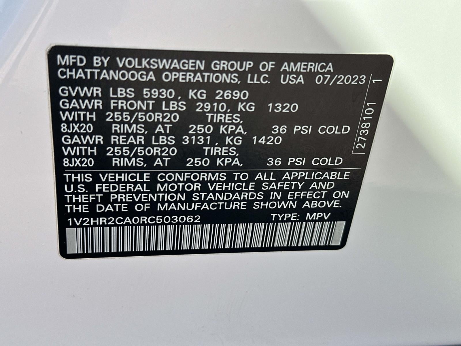 2024 Volkswagen Atlas 2.0T SE w/Technology 4MOTION