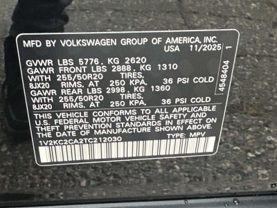 2026 Volkswagen Atlas Cross Sport 2.0T SE w/Technology 4MOTION