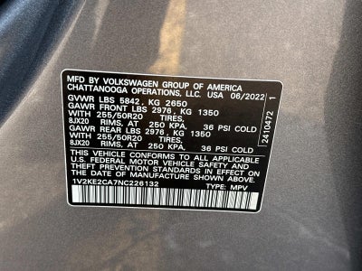 2022 Volkswagen Atlas Cross Sport Cs