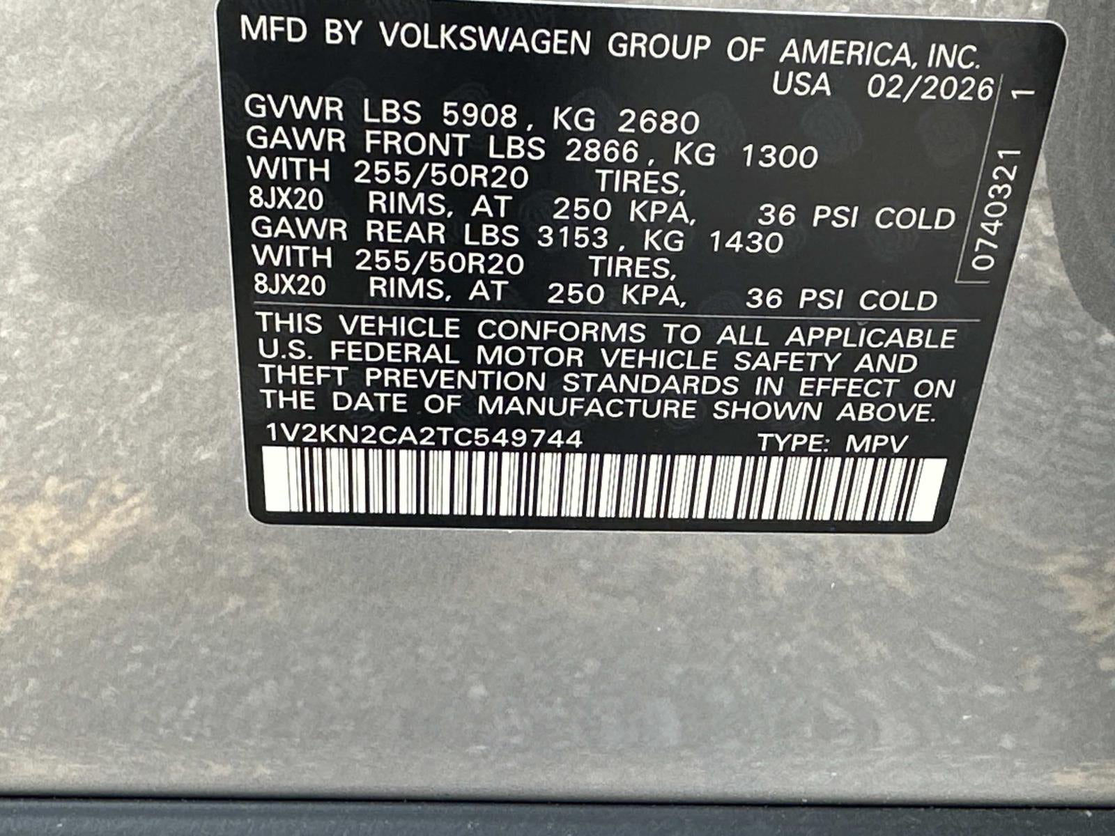 2026 Volkswagen Atlas 2.0T SE w/Technology 4MOTION