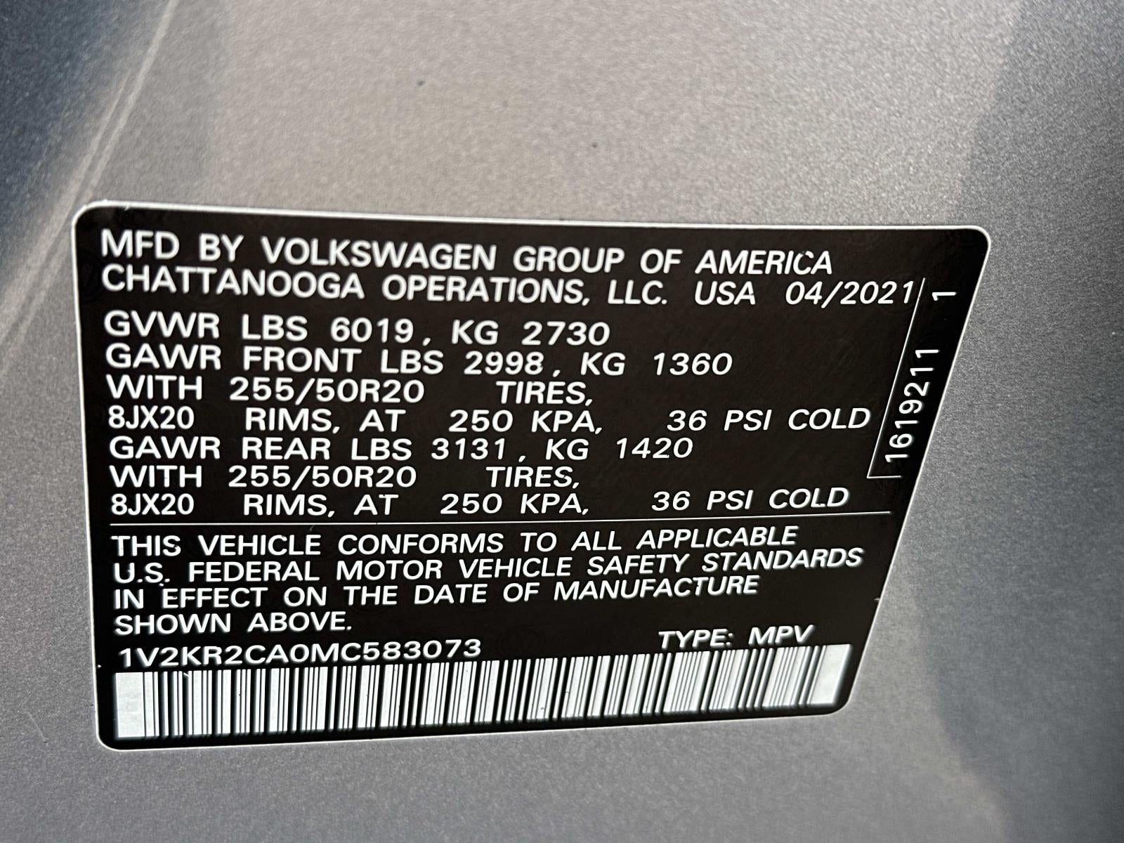 2021 Volkswagen Atlas 3.6L V6 SE w/Technology 4MOTION *Ltd Avail*