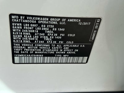 2018 Volkswagen Atlas 3.6L V6 SEL 4MOTION
