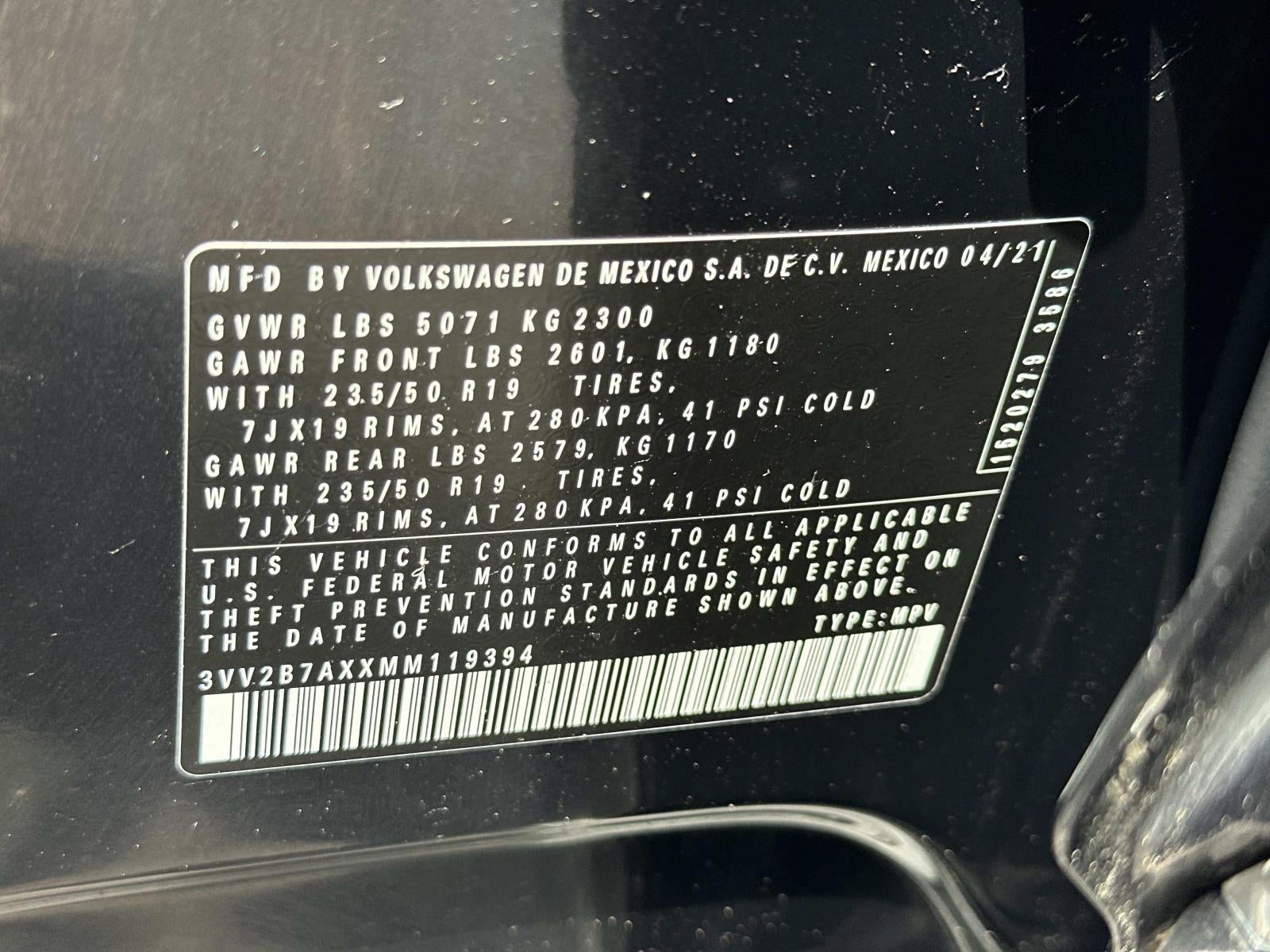 2021 Volkswagen Tiguan 2.0T SE 4MOTION