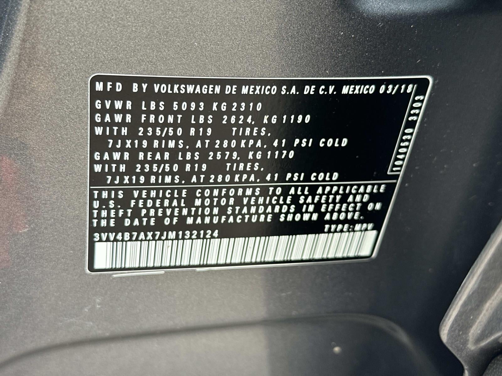 2018 Volkswagen Tiguan 2.0T SEL Premium 4MOTION