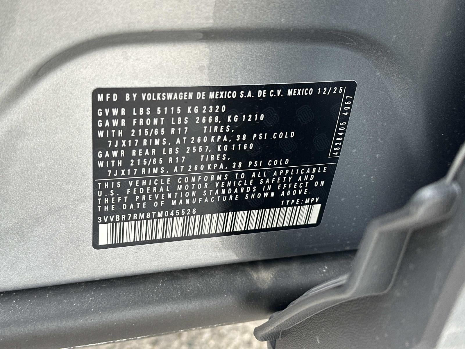 2026 Volkswagen Tiguan 2.0T S 4MOTION