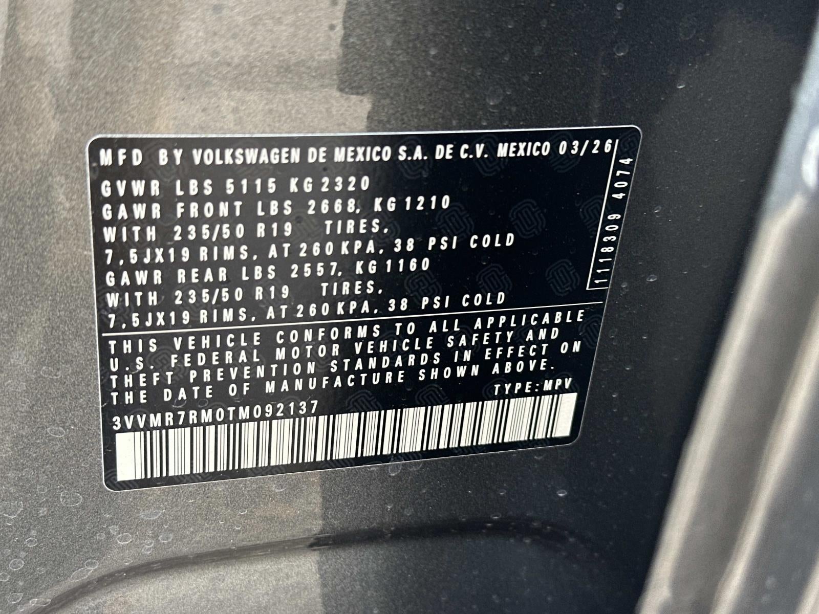 2026 Volkswagen Tiguan 2.0T SE