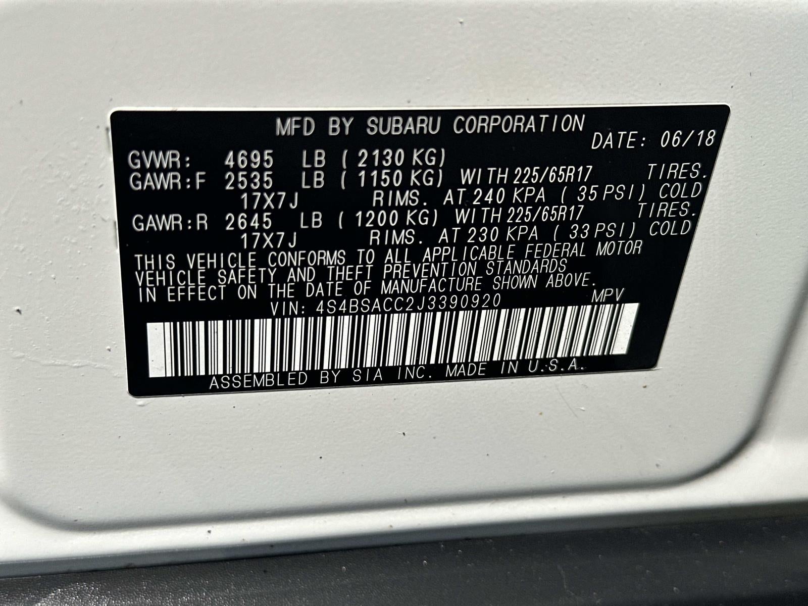 2018 Subaru Outback 2.5i Premium